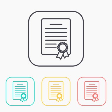 Sertifika rozet renk simge seti ile 