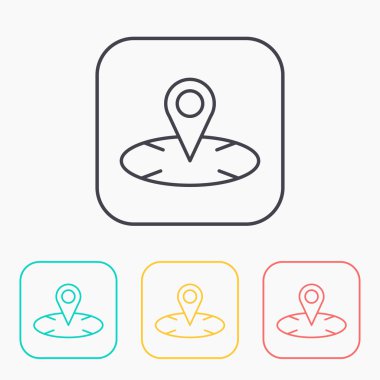 İşaretçiyi renk Icon set harita 