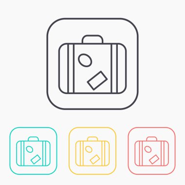 Bagaj vektör renk Icon set 