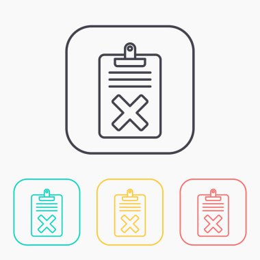 Kalite kontrol ilgili vektör renk simge seti. Başarısız 