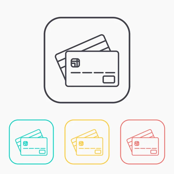 Kreditní karta Barevná sada ikon — Stockový vektor