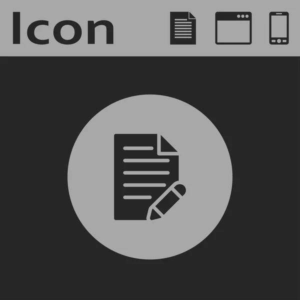 Documento con icono de vector de pluma — Vector de stock