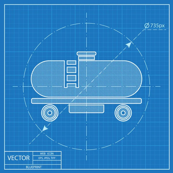 Tank-Vektor-Symbol. Blaupause — Stockvektor