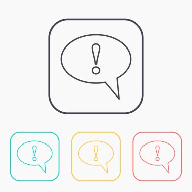 Ünlem işareti, vektör çizim ile konuşma balonu simgesini