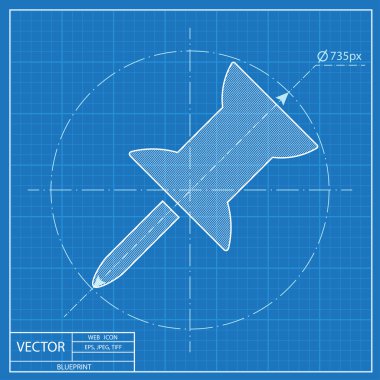 Office PIN simgesi. Plan stil