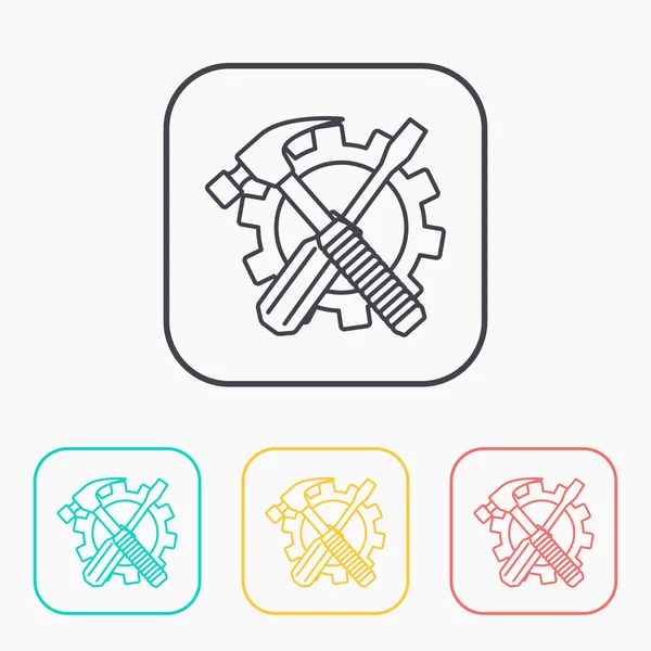 Tournevis et outils à marteaux croisés, vecteur — Image vectorielle