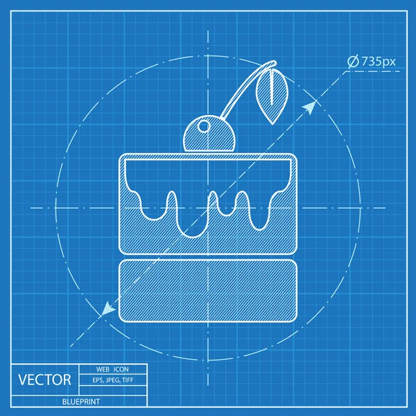 Ícone bolo vetor modelo — Vetor de Stock