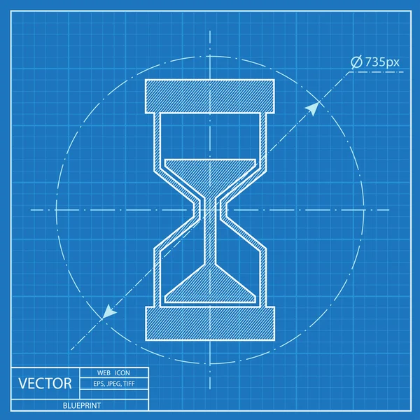 Icono de plano del reloj de arena que mide el tiempo — Archivo Imágenes Vectoriales