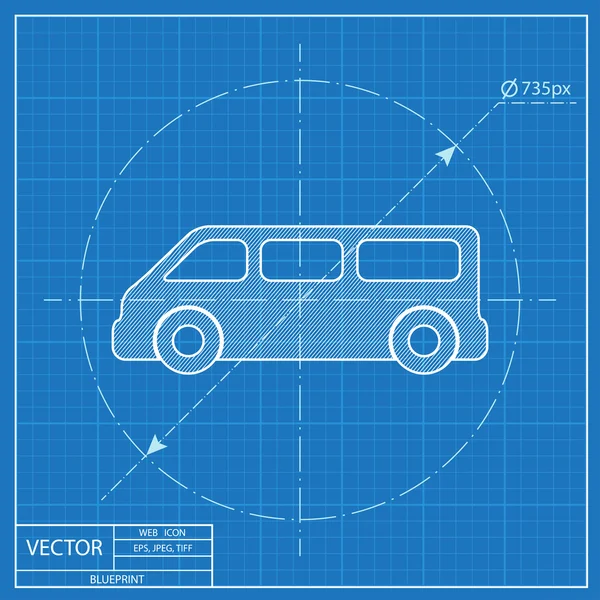 Значок чертежа автомобиля — стоковый вектор