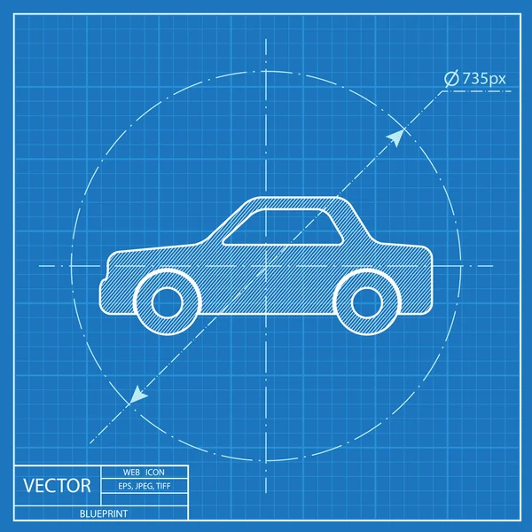 Plan ikona samochodu — Wektor stockowy