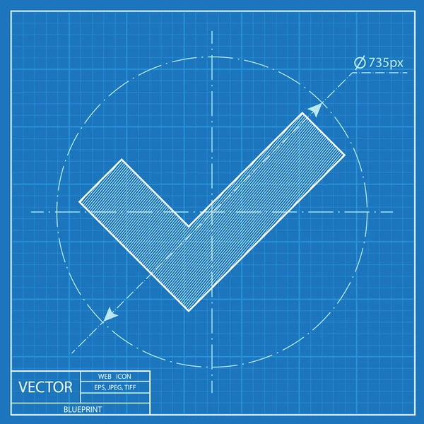 Значок відбитка позначки перевірки — стоковий вектор