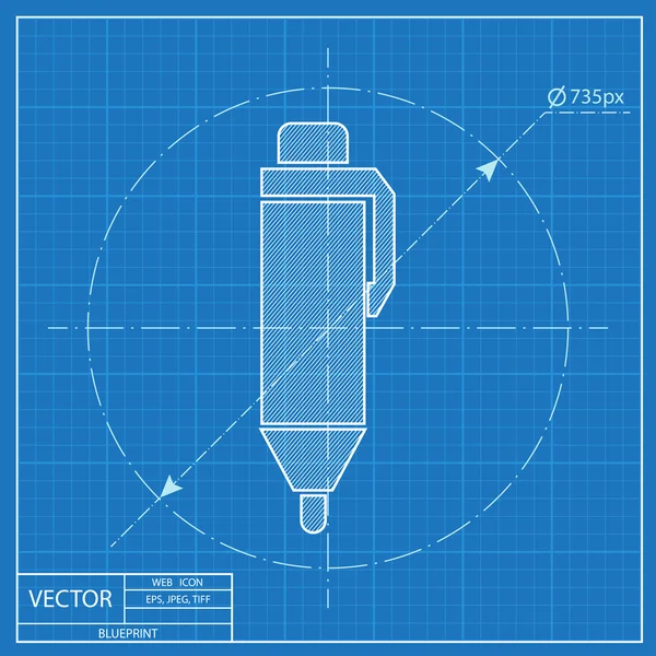 Значок чертежа пера — стоковый вектор