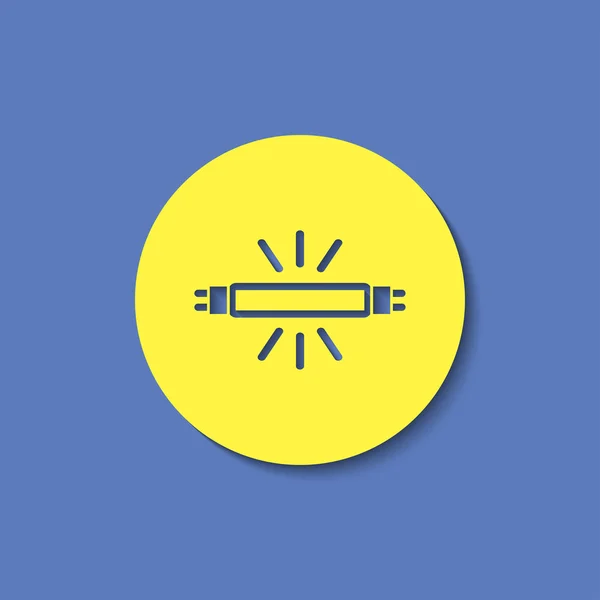 Lámpara fluorescente vector icono — Vector de stock