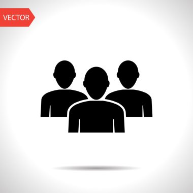 Takım düz simgesi. İnsanlar grup vektör çizim