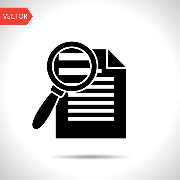 Search in file icon. Find in document symbol. Flat sign vector — Stock Vector