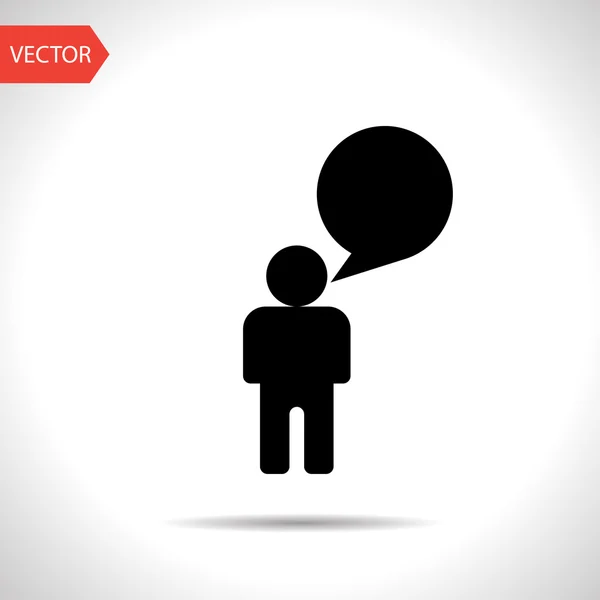 Man speaking flat icon. Talk vector illustration. — Stock Vector