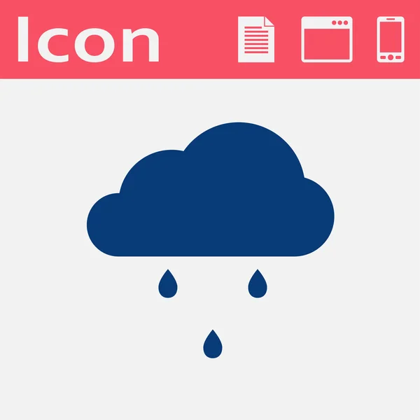 Weather vector icon of small rain. Rainy illustration — Stock Vector