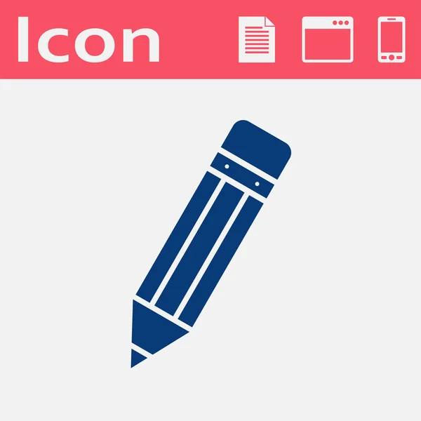 Vector flat icon of pencil — Stock Vector