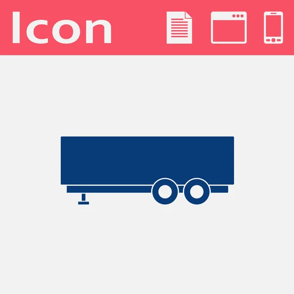 Vector icono plano del remolque. Transporte vehículo web UI pictograma — Vector de stock