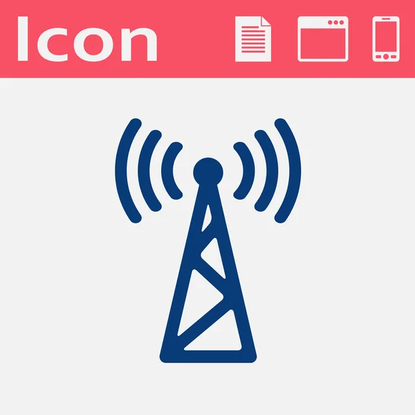 Vector icono plano de la antena — Vector de stock