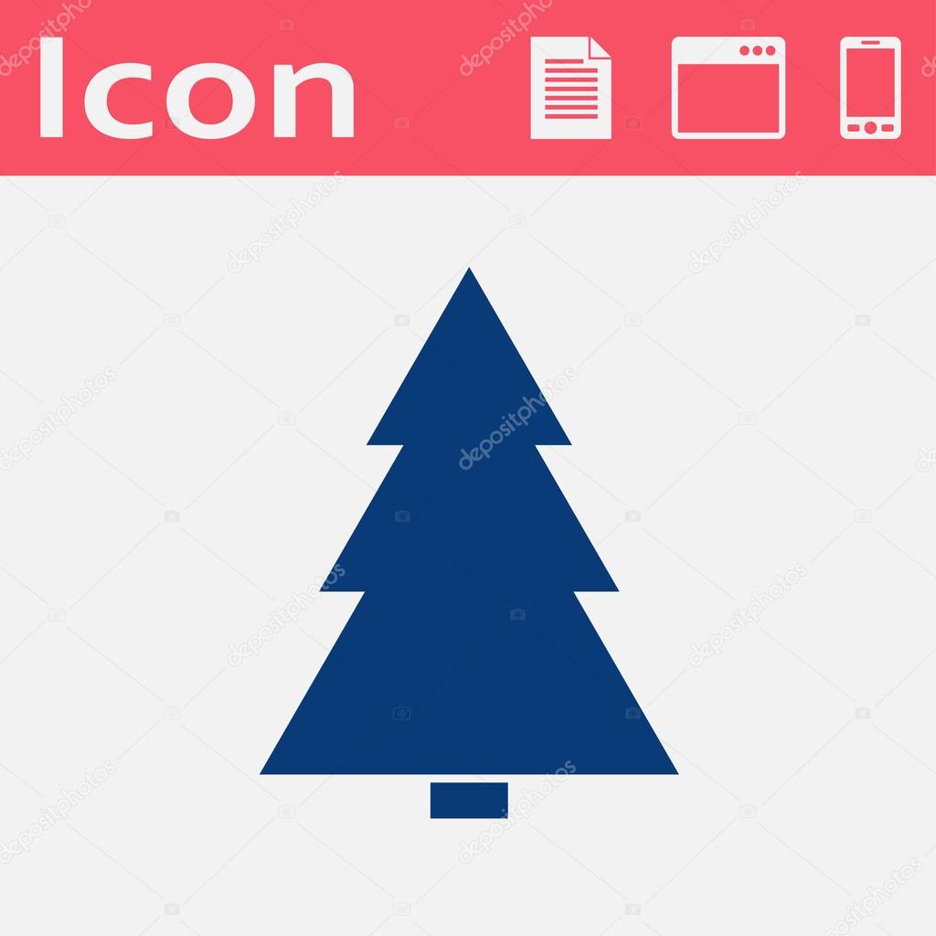 Vector flat xmas tree icon — Stock Vector