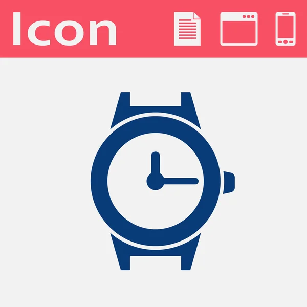 Reloj de muñeca icono vector plano — Vector de stock