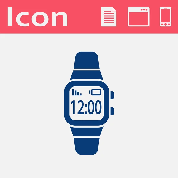 Relógio inteligente ícone plana — Vetor de Stock