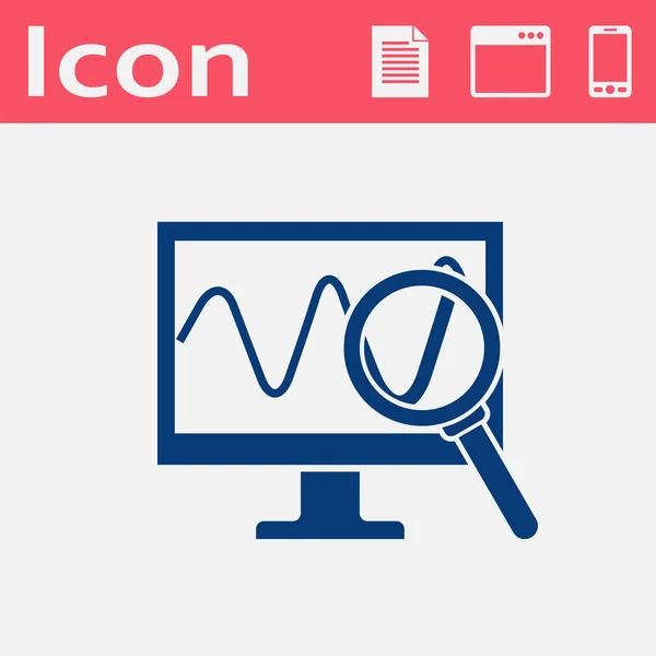 Monitoreo vector plano icono — Vector de stock