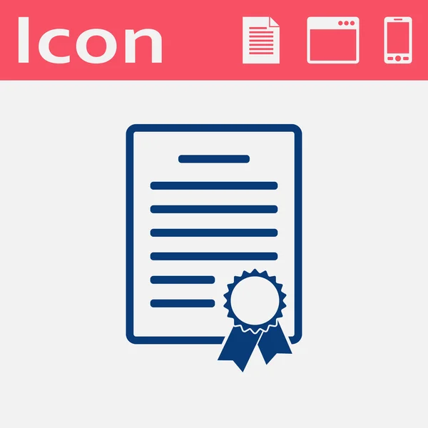 Certificate with badge flat vector icon — Stock Vector