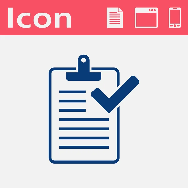 Clipboard with checklist flat icon — Stock Vector