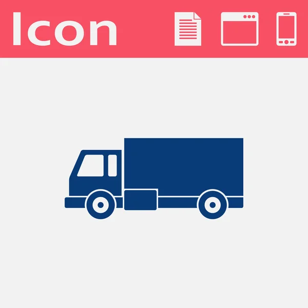 Entrega camión plano icono — Vector de stock