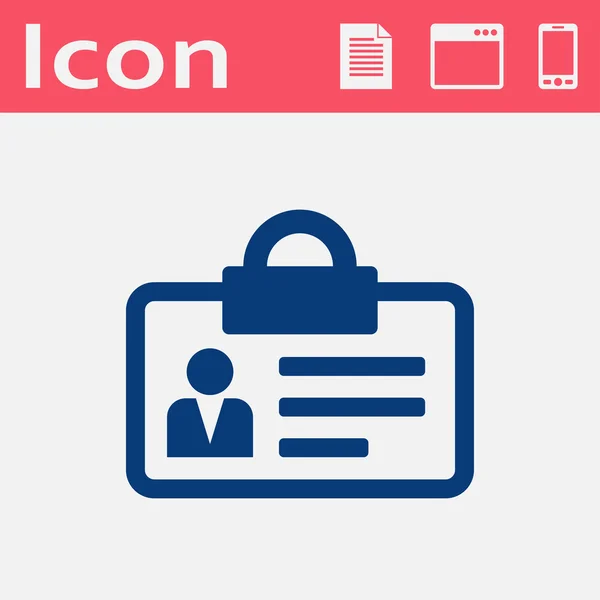 Cartão de Identificação Flat Vector Icon — Vetor de Stock