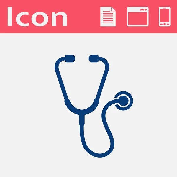 Stethoscope flat vector icon — Stock Vector
