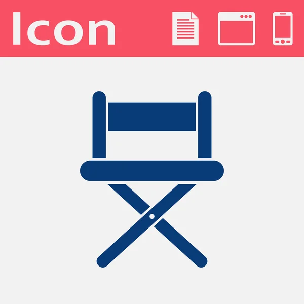 Vector illustration of cinema director chair flat icon — Stock Vector