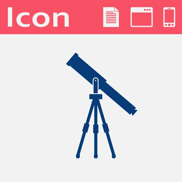 Icono web del telescopio, ilustración vectorial — Vector de stock