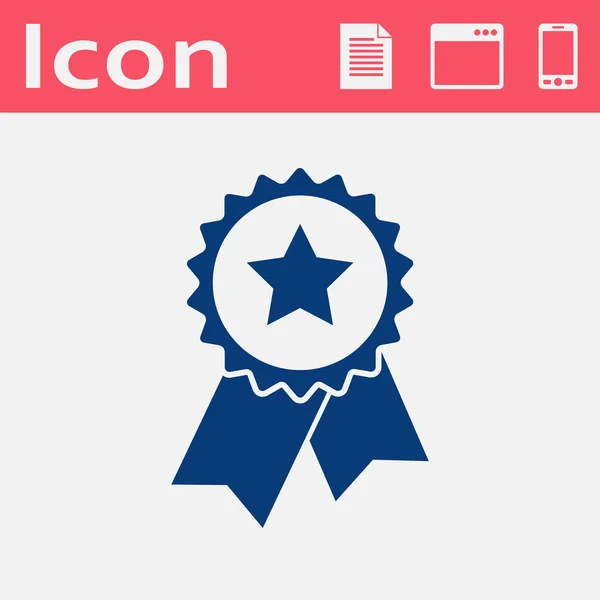 Vector badge with ribbons and stars icon, flat illustration — Stock Vector