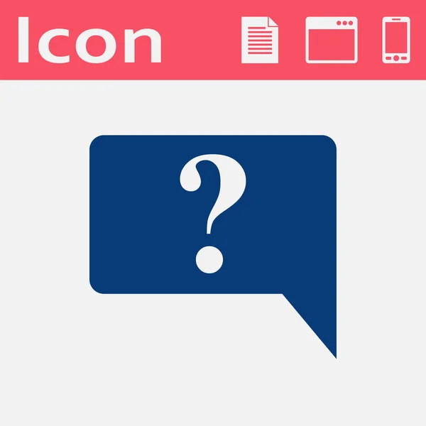Icon of speech bubble with question mark, vector illustration — Stock Vector