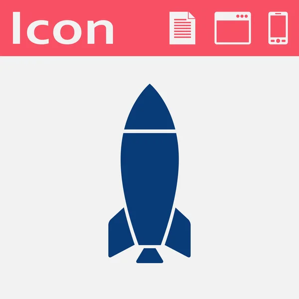 Icono de cohete blanco — Vector de stock