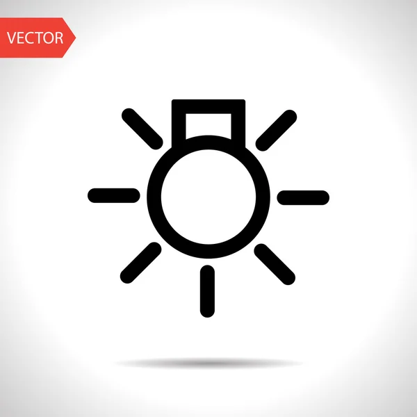 Electrical light with rays simple vector hmi dashboard flat icon — Stock Vector