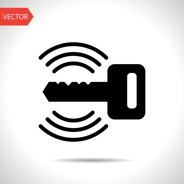 Bil fjärrkontroll nyckelsymbol vektor hmi instrumentpanelen flat ikonen — Stock vektor