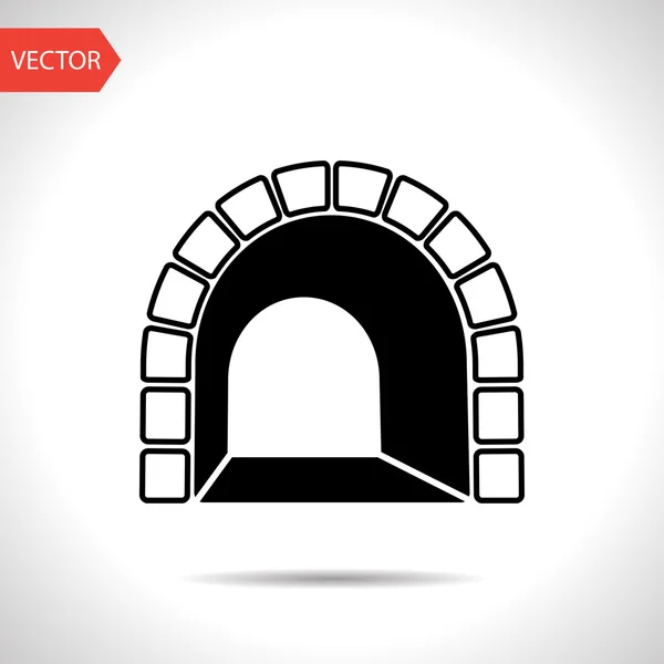 Subway tunnel entrance sign vector hmi dashboard flat icon — Stock Vector