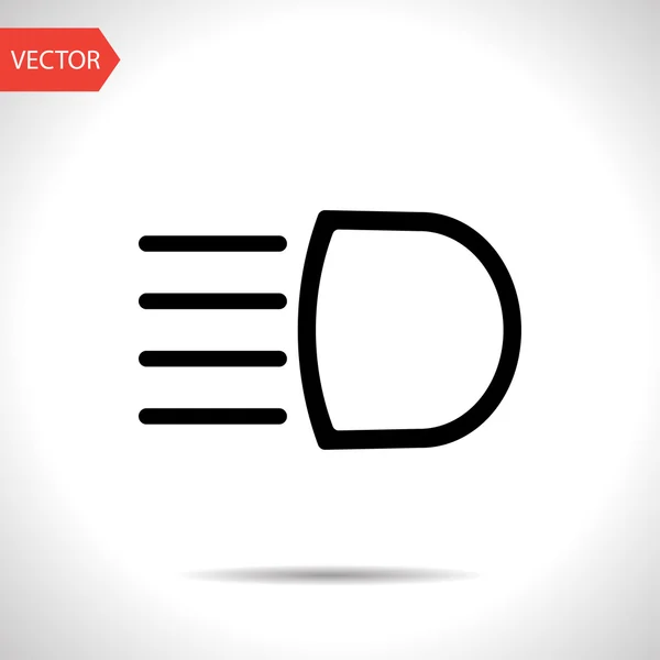 Headlight high beam symbol vector hmi dashboard flat icon — Stock Vector