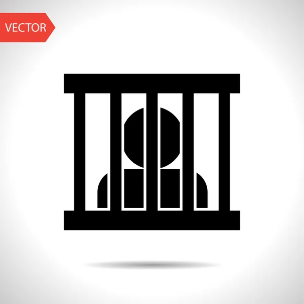 Jailed man, prison vector flat icon — Stock Vector