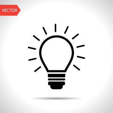 Elektrik ampulü ışınları vektör düz simgesiyle