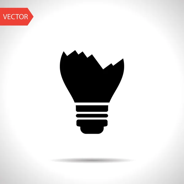 Broken light bulb vector flat icon — Stock Vector