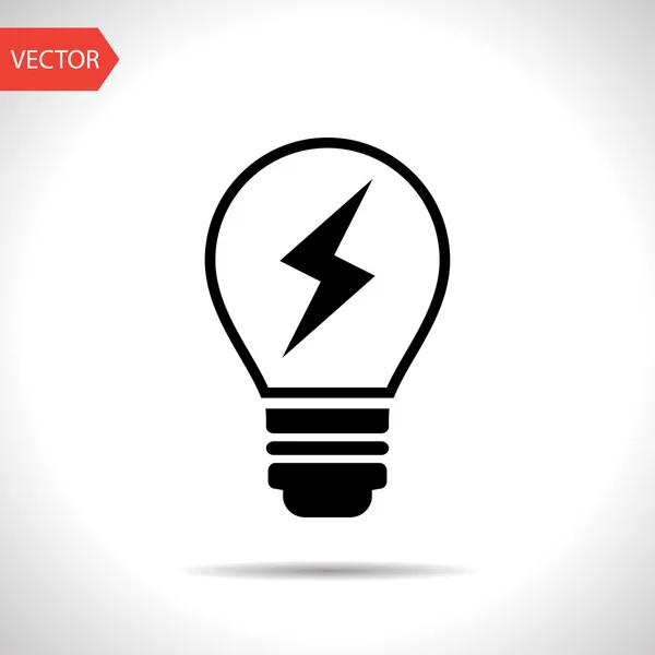 Electric light bulb vector flat icon — Stock Vector