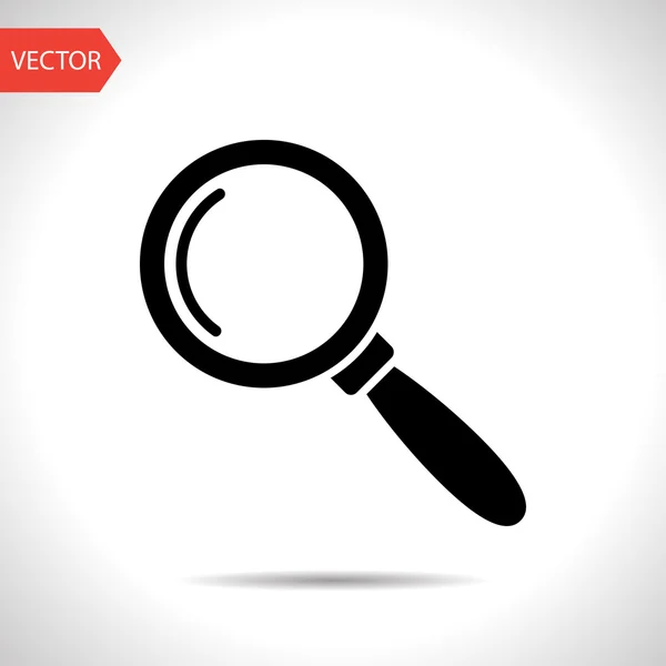 Vergrootglas voor zoeken of inspectie platte vector-pictogram — Stockvector