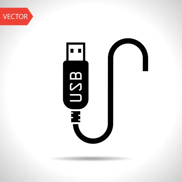 USB kablo simgesi — Stok Vektör