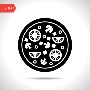 Vektör pizza simgesi. Gıda simgesi. Eps10