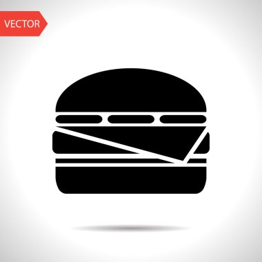 Vektör burger simgesi. Gıda simgesi. Eps10